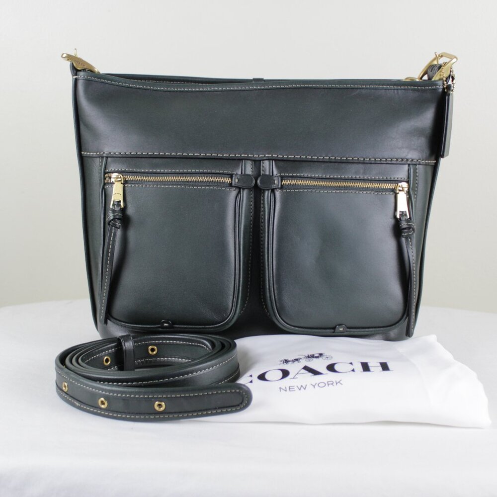 COACH Andie Shoulder Bag (Style #C5433) in Brass/Amazon Green.